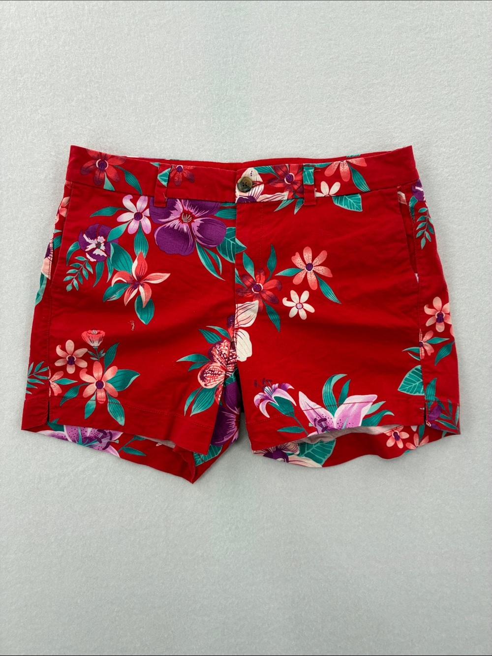 3For $20 Old Navy Red Floral Cotton Blend Bermuda Shorts size 6
